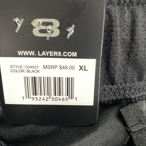 Layer 8 Pants Mens XL  Black  Athletic Jogger Sporty Stretch Knit Pant MSRP $48 - Picture 15 of 16